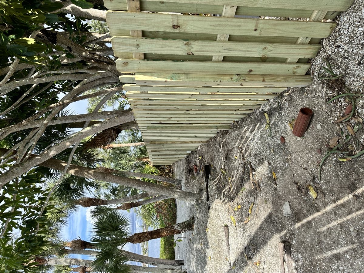 Wood fence installation